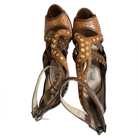 Jimmy Choo Python Khloe Kardashian Heels Platform Pumps Sz37.5 - Picture 12 of 16